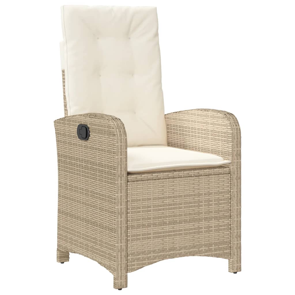 7-tlg. Garten-Essgruppe mit Kissen Beige Poly Rattan